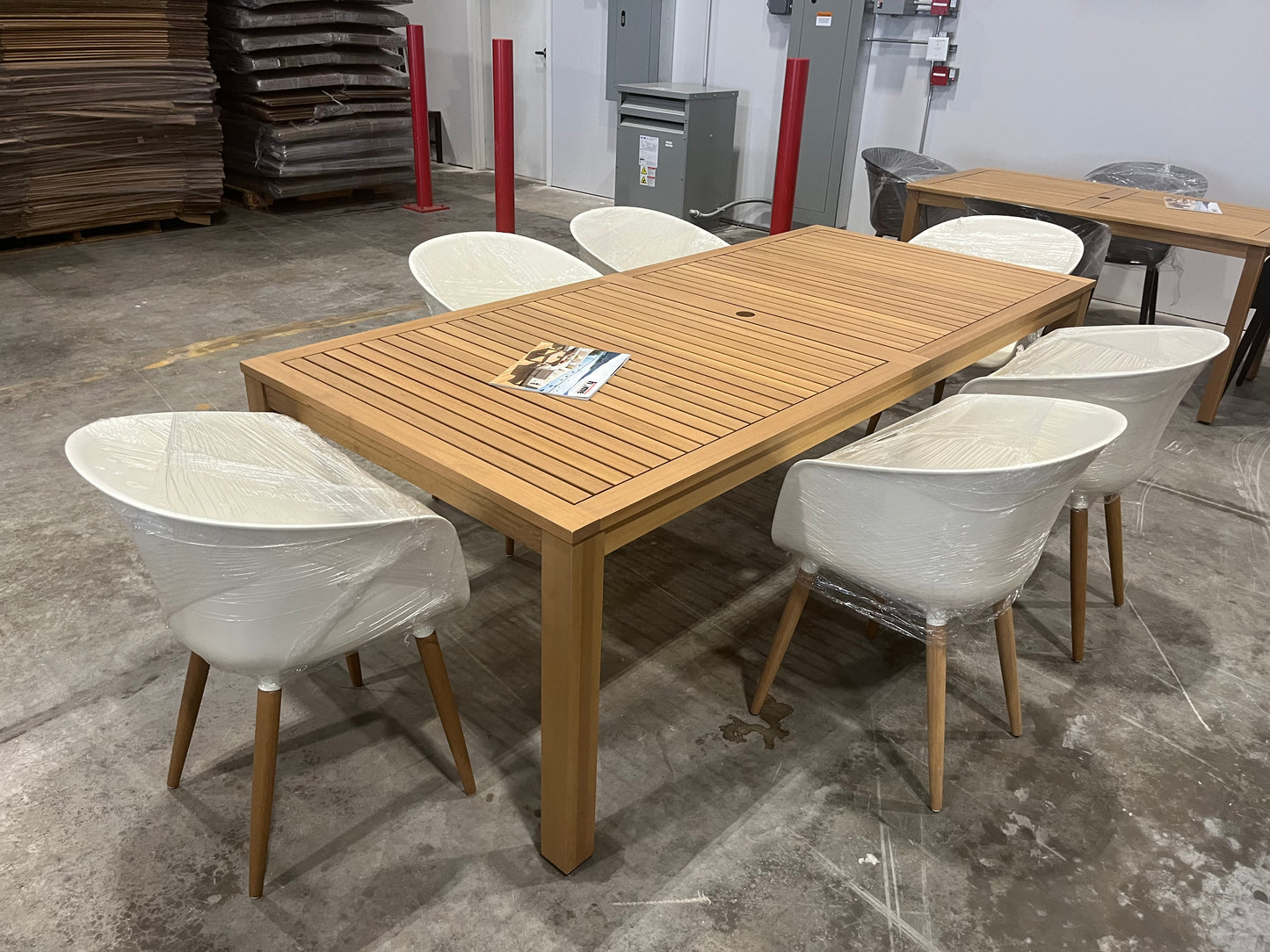 WAS $1599 NOW $1399 OPEN BOX (never used) Alama Rectangular 100% FSC Certified  Solidwood 7 Piece Dining set