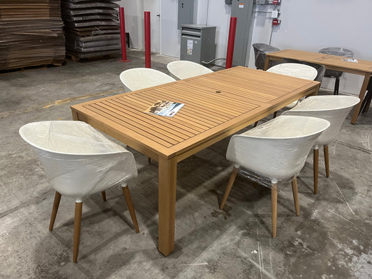 WAS $1599 NOW $1399 OPEN BOX (never used) Alama Rectangular 100% FSC Certified  Solidwood 7 Piece Dining set