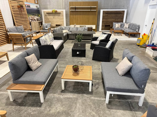 WAS $1199 NOW $599 BRAND NEW 4-Person Outdoor Aluminum Sofa Set - Patio Seating White