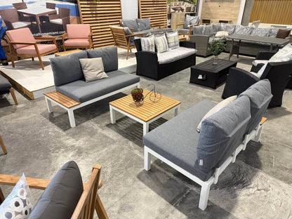 WAS $1199 NOW $599 BRAND NEW 4-Person Outdoor Aluminum Sofa Set - Patio Seating White