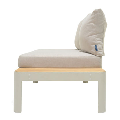 Portals Teak and Aluminum Modular Sofa 3pc Set