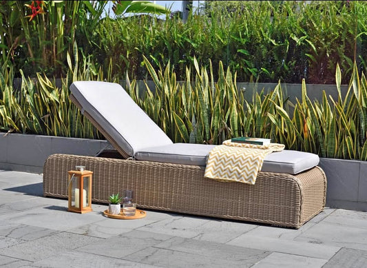 WAS $799 NOW $399 BRAND NEW Patio Chaise Lounger with Cushion - Outdoot Petan & Aluminum Lounger