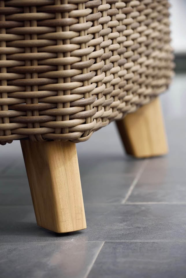 WAS $1399 NOW $699 BRAND NEW Patio Chaise Lounger with Cushion - Wicker & Teak Outdoor Chaise