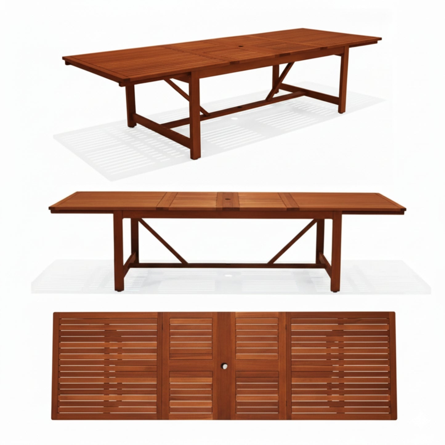 Leyland Deluxe Solid Wood Rectangular Extendable Table