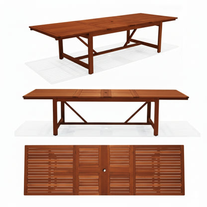 Leyland Deluxe Solid Wood Rectangular Extendable Table