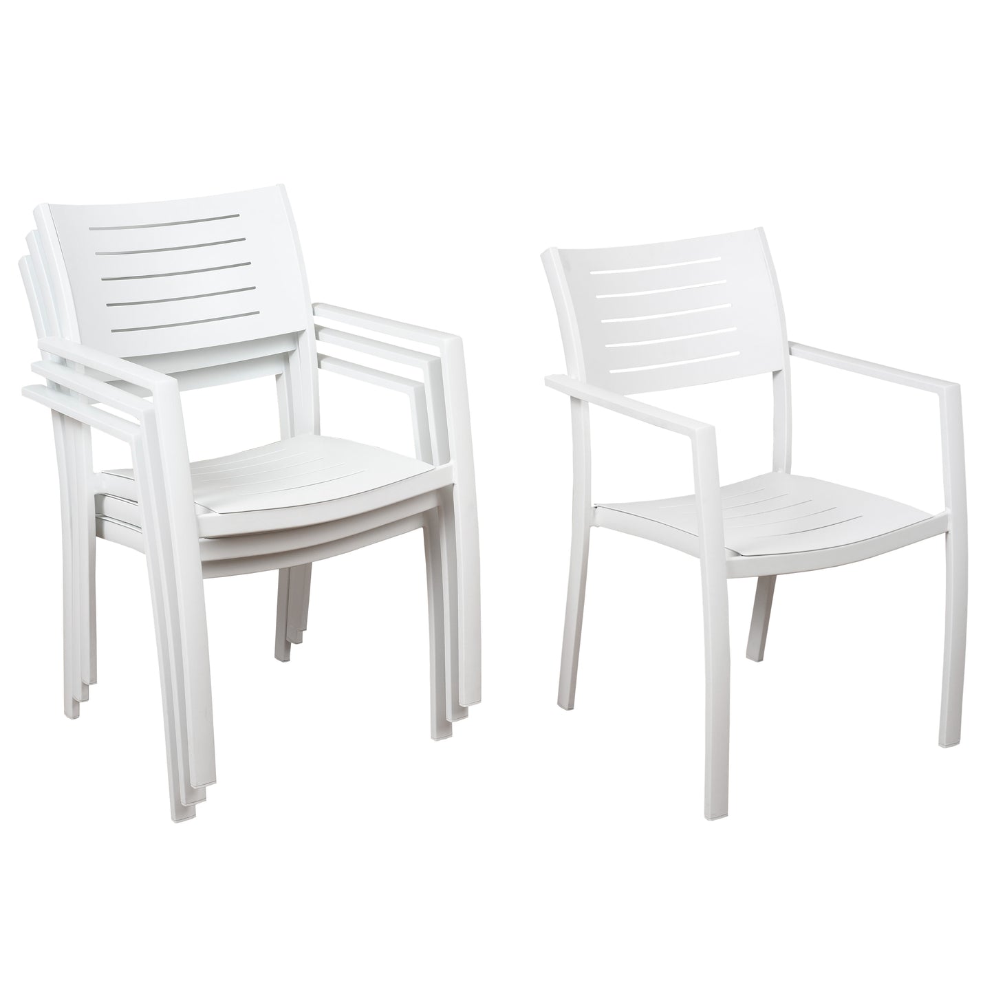 11 Piece Rectangular Dining Set With Stackable Chairs, Made of Die-Cast Aluminum Furniture Set For Outdoor And Patio