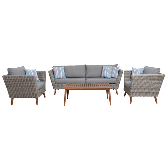 Malta Outdoor Furniture Seating Set High-Quality Wicker & Cushion
