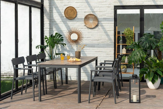 WAS $2599 NOW $1299BRAND NEW 7 Pieces Rectangular Dining Pieces With Grey Chairs, Ideal Furniture Set For Outdoo & Patio