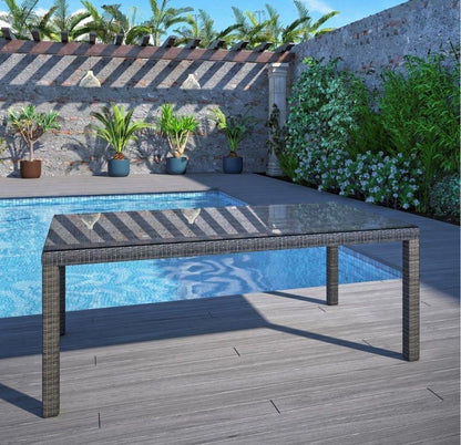 WAS $1699 NOW $1077 *BRAND NEW* 9 Piece Wicker/Rope Outdoor Rectangular Dining Set