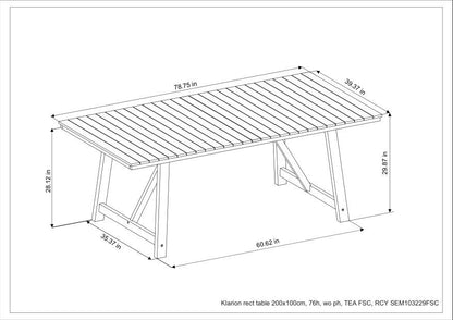 WAS $799 NOW $399 **BRAND NEW* Rectangular 100% FSC Certified Grade A Reclaimed Teak Wood Table | Ideal Furniture For Outdoor