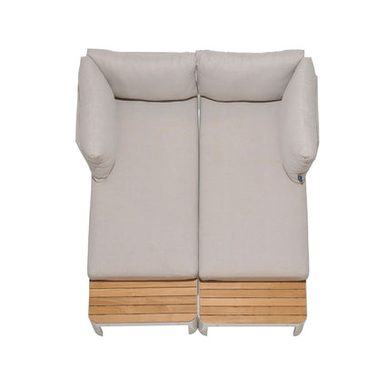 Portals Teak and Aluminum Modular Sofa 3pc Set
