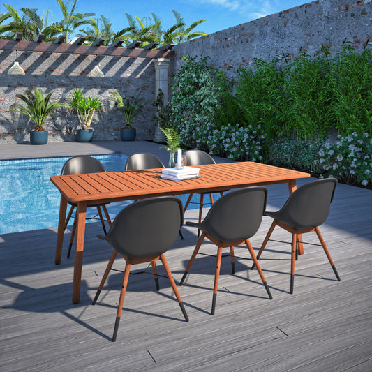 WAS $1299 NEW $599 BRAND NEW 7 Pieces Dining Set Made Of FSC Solid Wood - Ideal Furniture Set For Outdoor