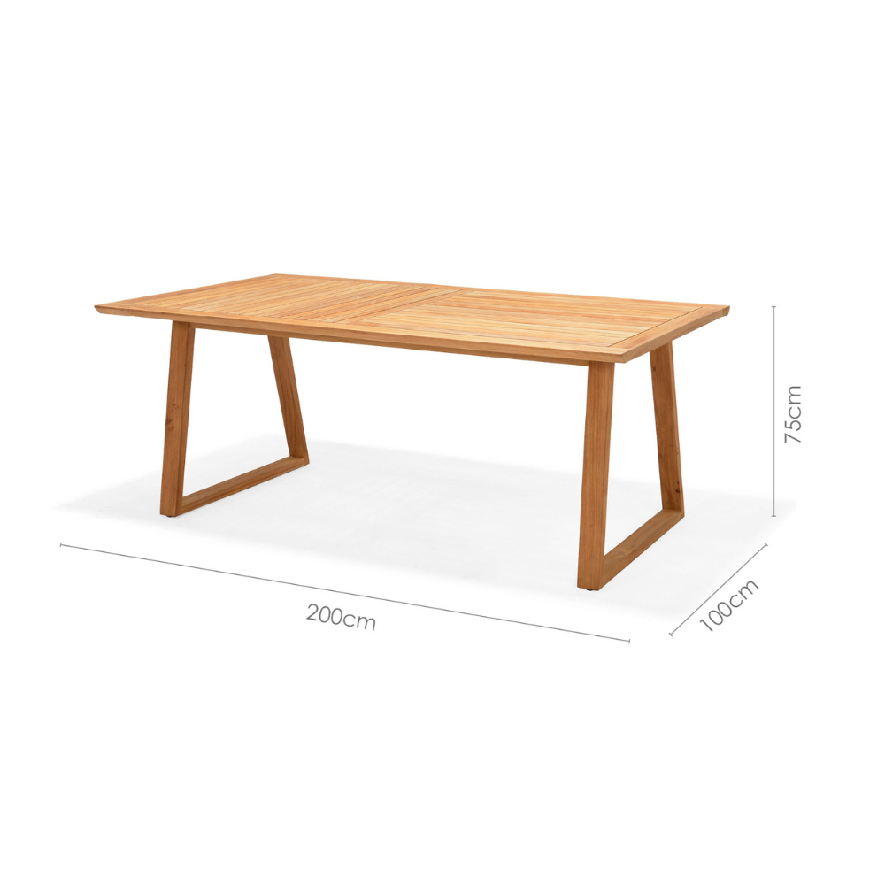 7 Piece Rectangular With Olefin Cushions Chairs Dining Set, Made of Teak Wood, Furniture Set For Outdoor And Patio