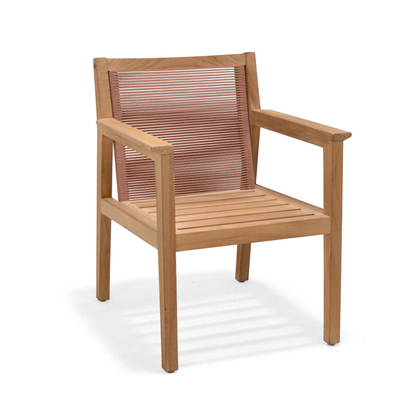 Agate Terracota Rope & Teak 100% FSC Certified Solid Wood Dining Arm Chair