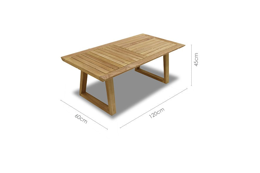 Agate Teak 100% FSC Certified Solid Wood rectangular coffee Table
