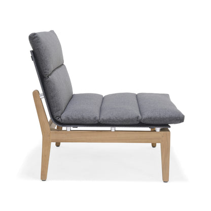 Arno Aluminum & Teak 100% FSC Certified Solid Wood Grey Side Sofa