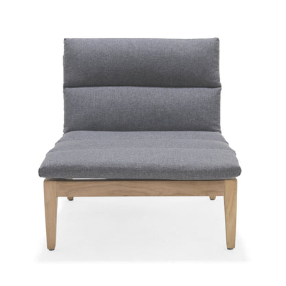 Arno Aluminum & Teak 100% FSC Certified Solid Wood Grey Side Sofa