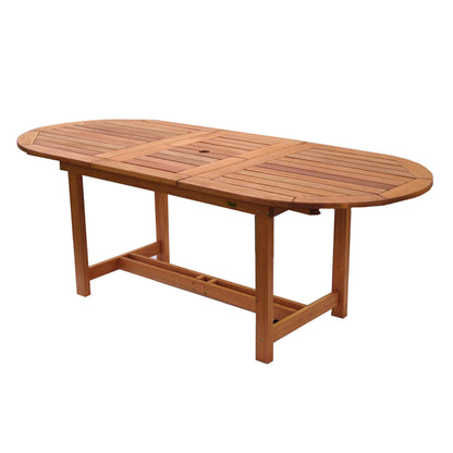 Grand Milano 100% Solid Hardwood Extendable Oval Dining Table