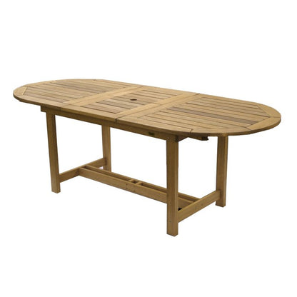 Milano 100% Teak Finish Solid Hardwood Extendable Rectangular Dining Table