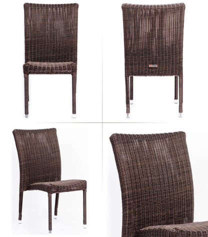 Bari Aluminum and Round Wicker Dining Side Chair