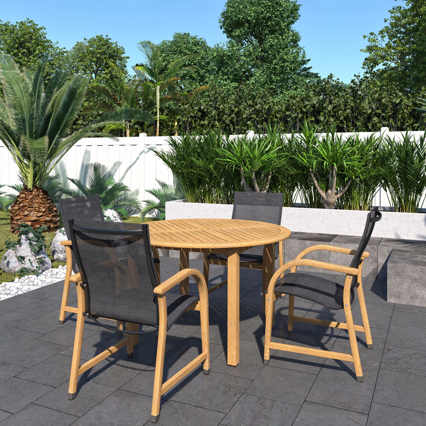 WAS $1299 NOW $699 *BRAND NEW* OPEN BOX Solid Wood 100% FSC Certified 5 Piece Dining set