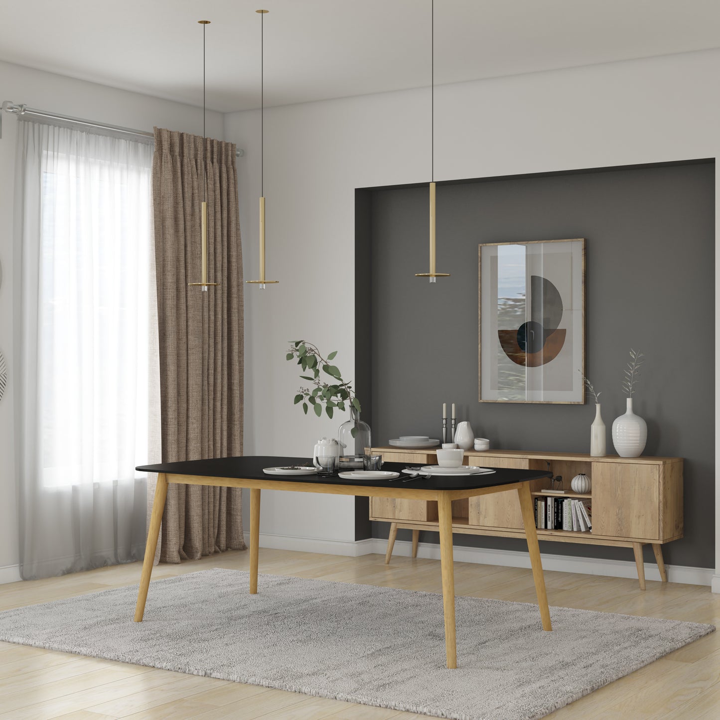 Chamonix Black Rectangular Wood Table