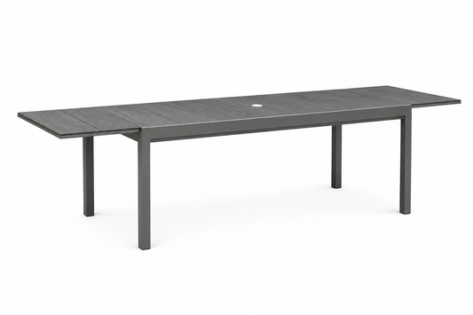 Mayor Extendable Die-Cast Aluminum Rectangular Dark Table