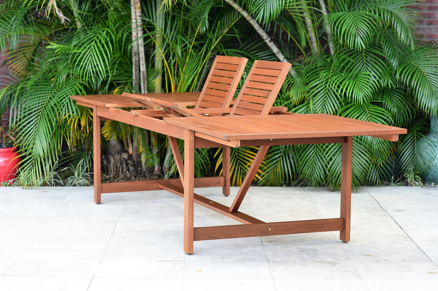 WAS $2999 NOW $1999 Brand New Free Shipping 13 Piece Extendable Rectangular With White Chairs Dining Set | 100% FSC Certified Solid Wood | Ideal Furniture Set For Outdoor