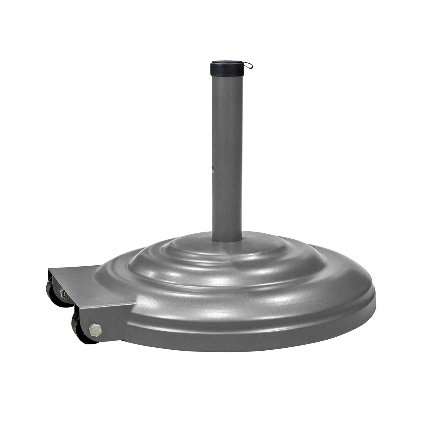 Free Standing Silver Aluminum Umbrella Base with Wheels