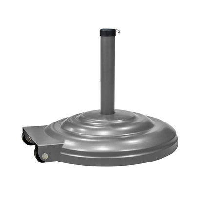 Free Standing Silver Aluminum Umbrella Base with Wheels
