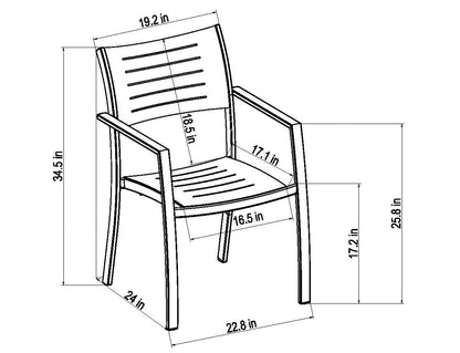 11 Piece Rectangular Dining Set With Stackable Chairs, Made of Die-Cast Aluminum Furniture Set For Outdoor And Patio