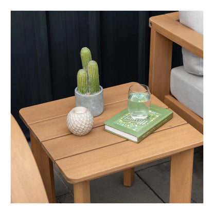 Brooke 3PC Teak Finish  Solid Wood With Olefin Cushion Seating