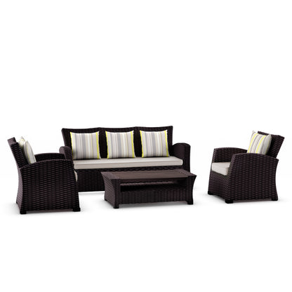 Saigon Aluminum and Wicker 3 Seater Sofa