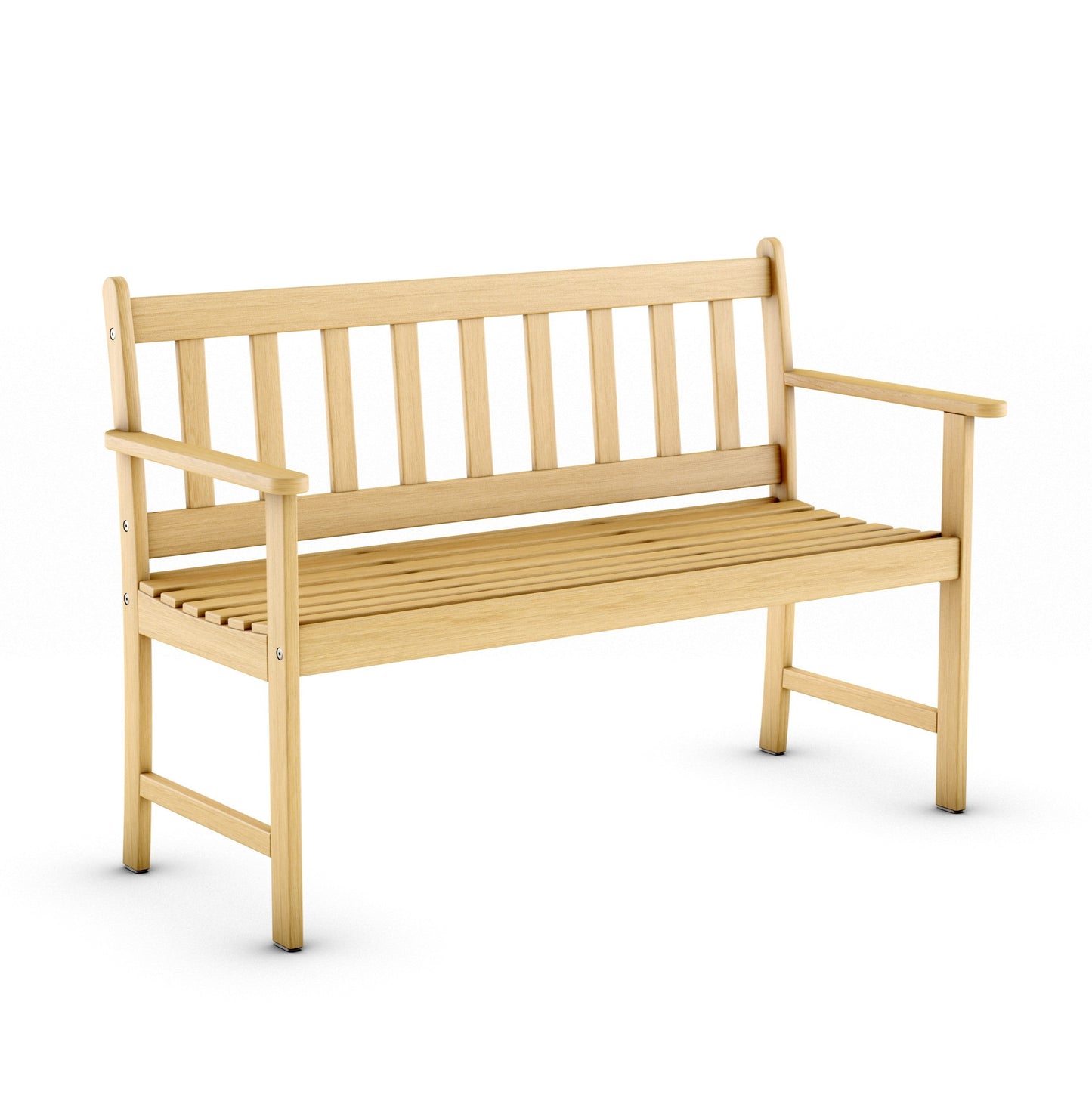 Lamu 100% Certified Light Oak Finish Wood Two Seater Bench