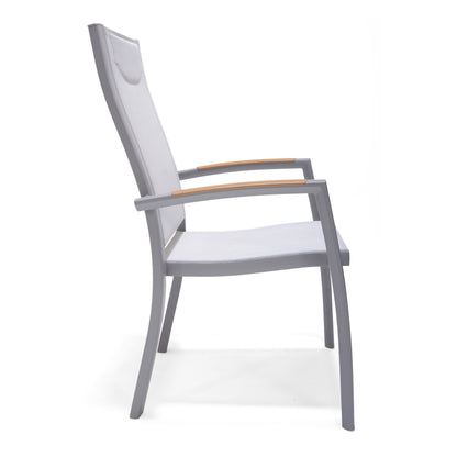 Panama Aluminum stacking Grey armchair