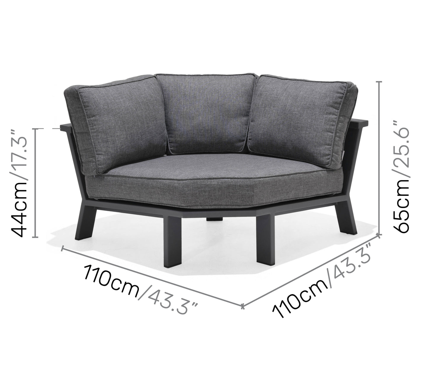 Palau Corner Chair sofa Die-Cast Aluminum