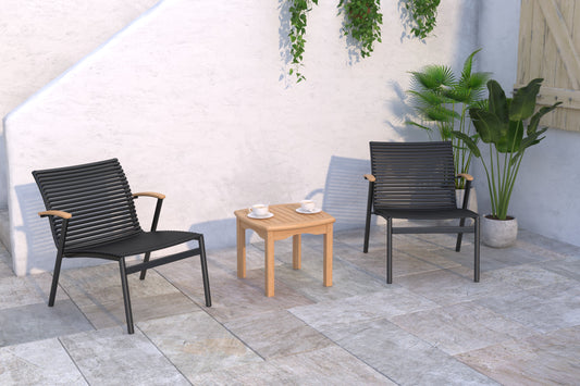 WAS $999 NOW $499 *BRAND NEW* 3 Piece Seating Set | Die-Cast Aluminum & 100% FSC Teak Wood