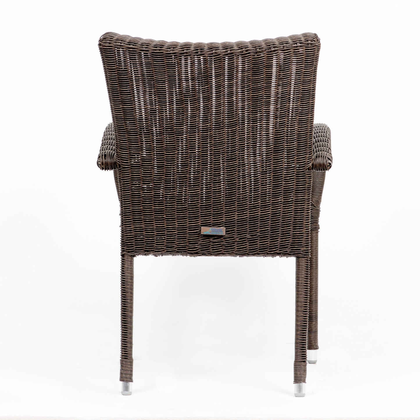 Bari Aluminum and Wicker Dining Armchair