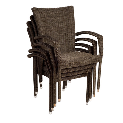 Bari Aluminum and Wicker Dining Armchair