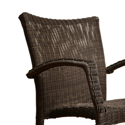 Bari Aluminum and Wicker Dining Armchair