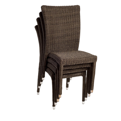 Bari Aluminum and Round Wicker Dining Side Chair