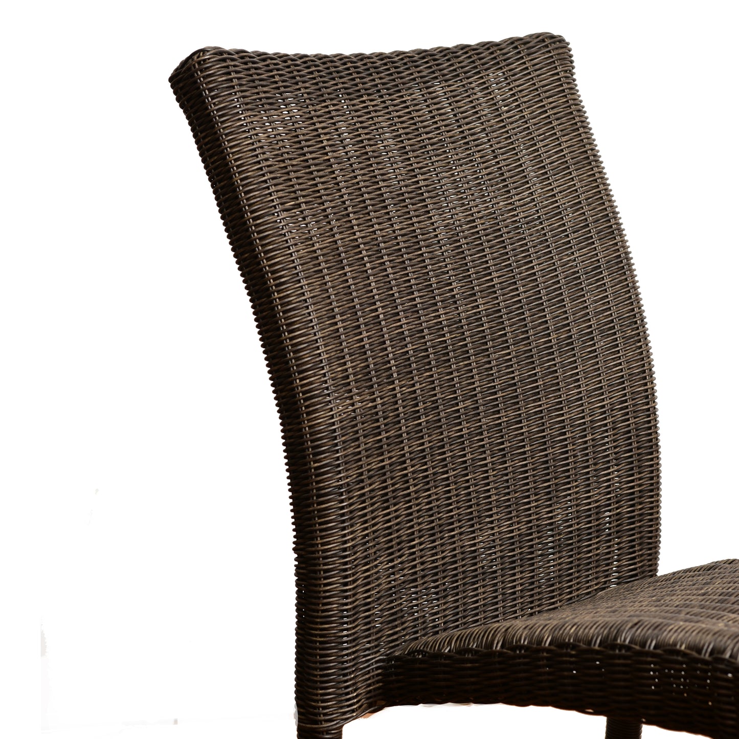 Bari Aluminum and Round Wicker Dining Side Chair
