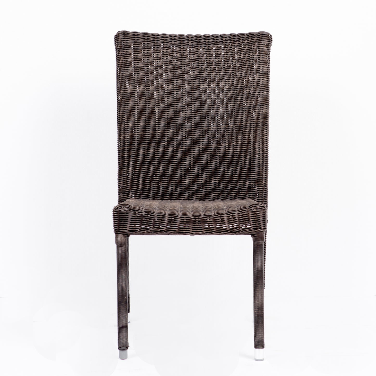 Bari Aluminum and Round Wicker Dining Side Chair