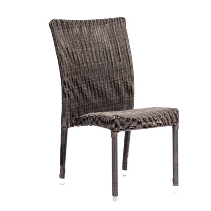 Bari Aluminum and Round Wicker Dining Side Chair