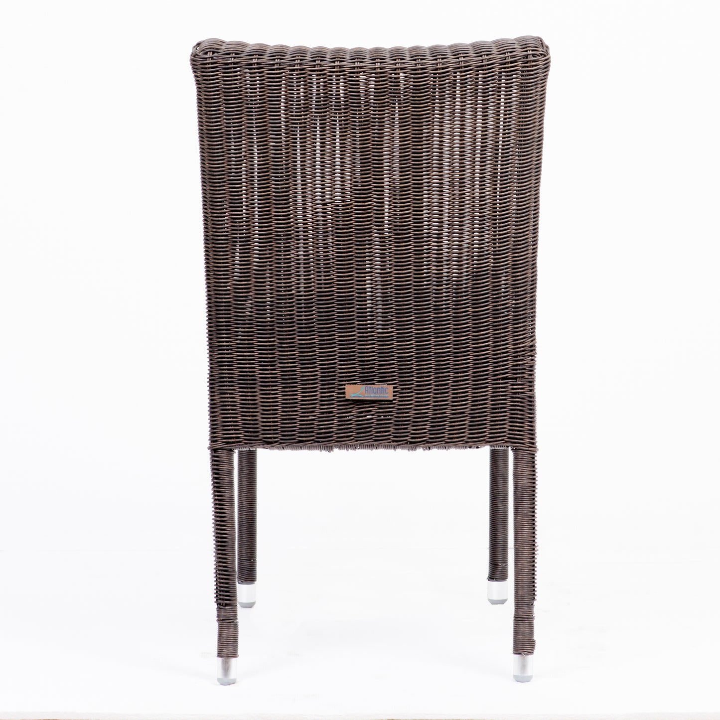 Bari Aluminum and Round Wicker Dining Side Chair