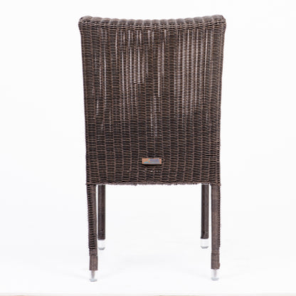 Bari Aluminum and Round Wicker Dining Side Chair