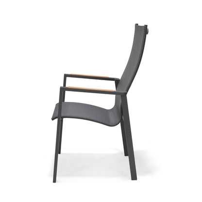 Palau High Back Carver Easy Chair Made of Aluminum & Weather Net