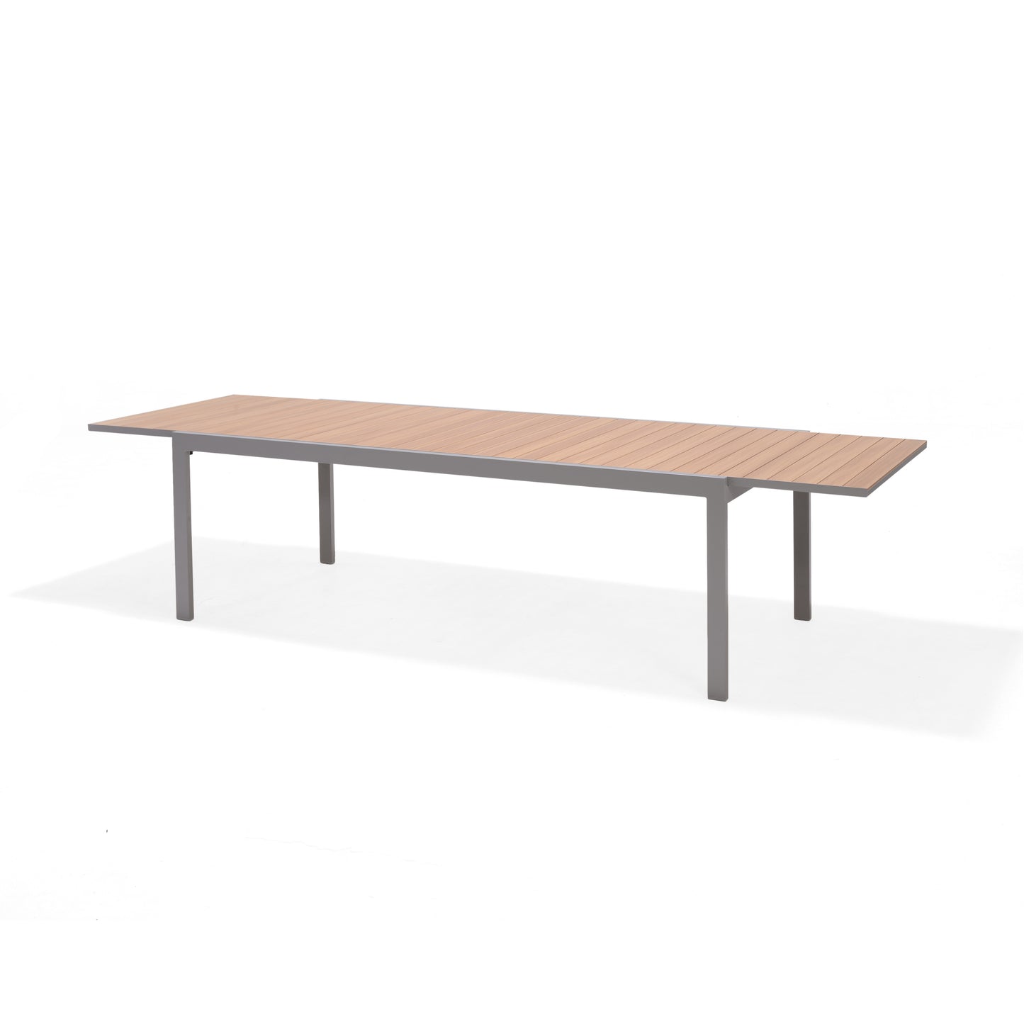 Panama Extendable Die-Cast Aluminum  Rectangular Grey Table