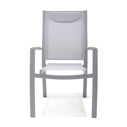 Panama Aluminum stacking Grey armchair
