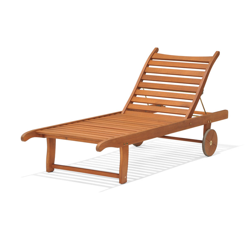 Phuket 100% FSC Solid Wood Sun Wheel Lounger